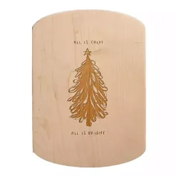 All is Calm All is Bright Oval Maple Serving Board