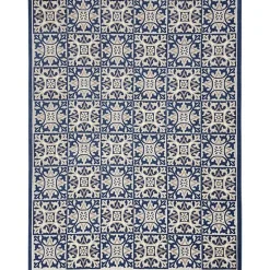 Aloha Blue Geometric Indoor/Outdoor Area Rug, 5x7