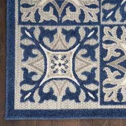 Aloha Blue Geometric Indoor/Outdoor Area Rug, 5x7