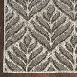 Aloha Gray Botanical Indoor/Outdoor Rug, 5x7