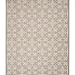 Aloha Ivory Geometric Indoor/Outdoor Area Rug, 3x5