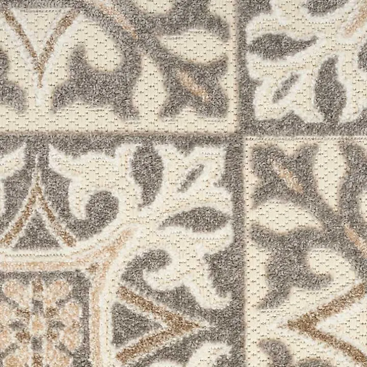 Aloha Ivory Geometric Indoor/Outdoor Area Rug, 3x5