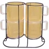 Amber Mugs with Rack 5-pc. Set