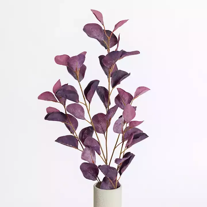 Antique Purple Eucalyptus Stems, Set of 2