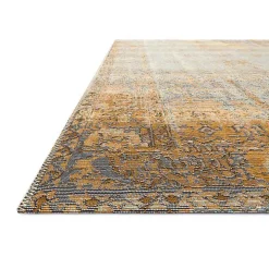 Antiqued Ivory Copper Outdoor Area Rug, 5x7