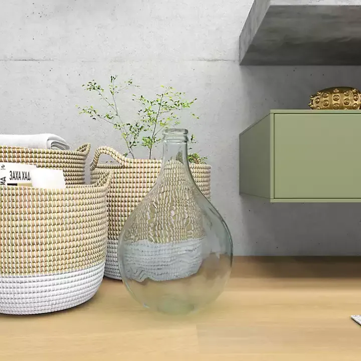 Aqua Teardrop Glass Tabletop Decorative Vase