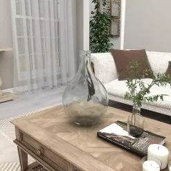 Aqua Teardrop Glass Tabletop Decorative Vase