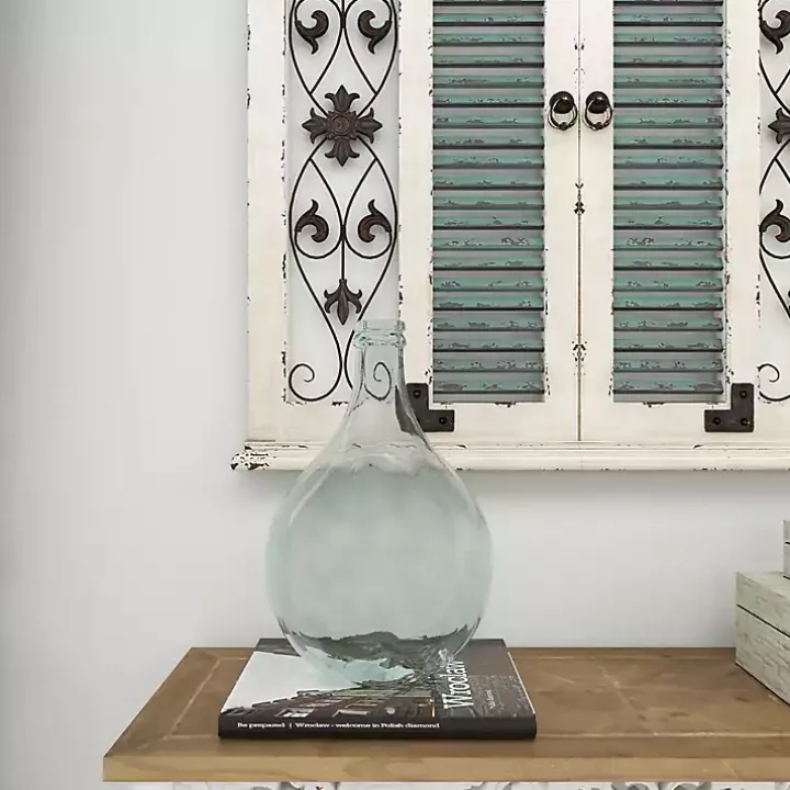 Aqua Teardrop Glass Tabletop Decorative Vase