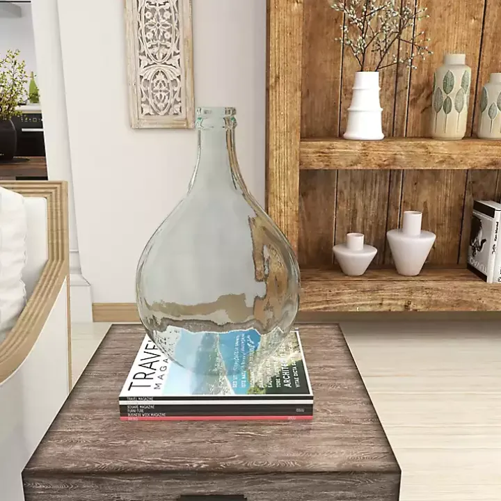 Aqua Teardrop Glass Tabletop Decorative Vase