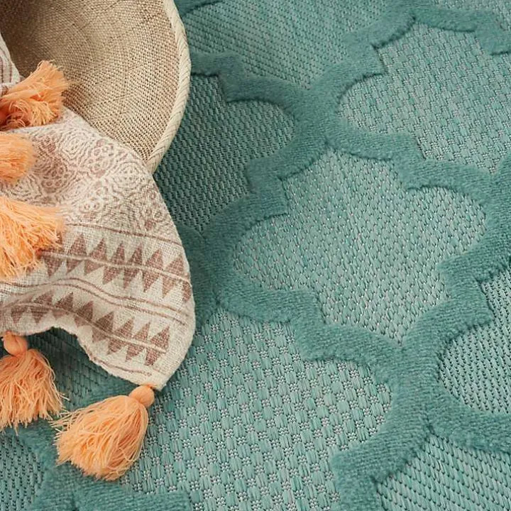 Aqua Trellis Indoor/Outdoor Area Rug, 6x9