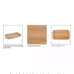 Arkansas Razorbacks Wood and Glass Serving Board