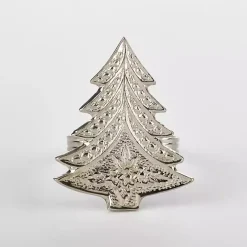Art Deco Christmas Tree Napkin Rings, Set of 4