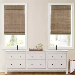 Ash Bamboo Light Filtering Roman Shade, 33 in.