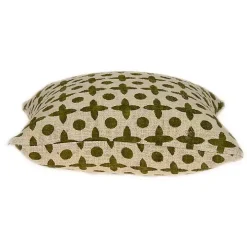 Beige and Green Patterned Pillow