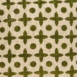 Beige and Green Patterned Pillow