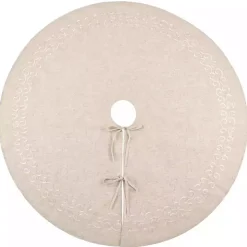 Beige Embroidered Tree Skirt