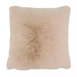 Beige Faux Rabbit Fur Pillow