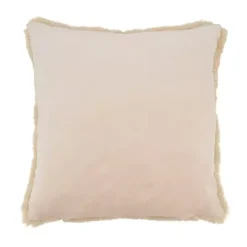 Beige Faux Rabbit Fur Pillow