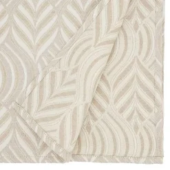 Beige Jacquard Leaf Tablecloth, 72 in.
