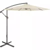 Beige Offset Hand Crank Outdoor Umbrella