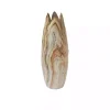 Beige Stoneware Jagged Vase, 20 in.