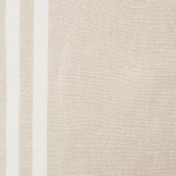 Beige Striped Linen Throw Pillow