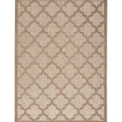 Beige Trellis Indoor/Outdoor Area Rug, 6x9