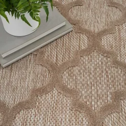 Beige Trellis Indoor/Outdoor Area Rug, 6x9
