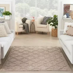 Beige Trellis Indoor/Outdoor Area Rug, 6x9