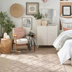 Beige Trellis Indoor/Outdoor Area Rug, 6x9