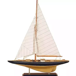 Beige Wood Coastal Sailboat, 21 in.