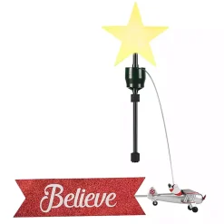 Believe Animated Biplane Tree Topper