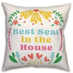 Best Seat in the House Floral Throw Pillow