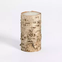 Birch Tree Bark Pillar Candle, 3x6 in.