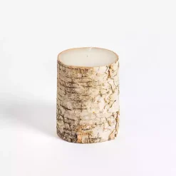 Birch Tree Bark Pillar Candle, 3x4