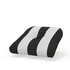 Black & White Awning Stripe Outdoor Chair Cushion