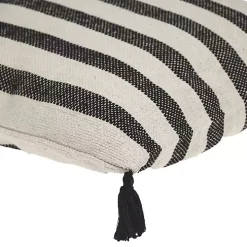Black & White Bungalow Stripe Throw Pillow