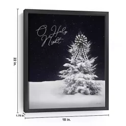 Black & White O Holy Night Framed Canvas Art Print