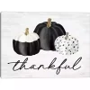 Black & White Pumpkins Thankful Canvas Art Print