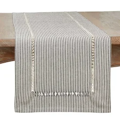 Black & White Striped Table Runner, 90 in.