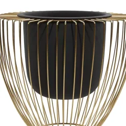 Black and Gold Open Frame Planters, Set of 2