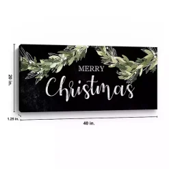 Black and Green Merry Christmas Canvas Art Print