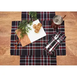 Black and Red Plaid Table Runner