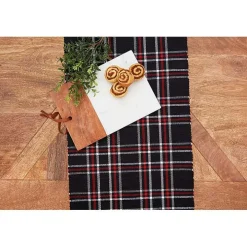 Black and Red Plaid Table Runner