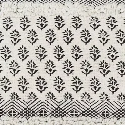 Black and White Boho Print Lumbar Pillow
