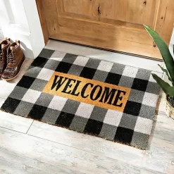 Black and White Buffalo Check Doormat