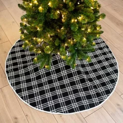Black and White Check Christmas Tree Skirt