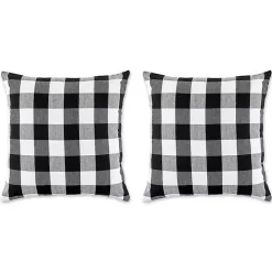 Black and White Checkered Pillow Covers, Set of 2