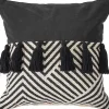 Black and White Chevron Pillow with Tassels