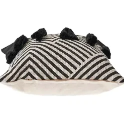 Black and White Chevron Pillow with Tassels